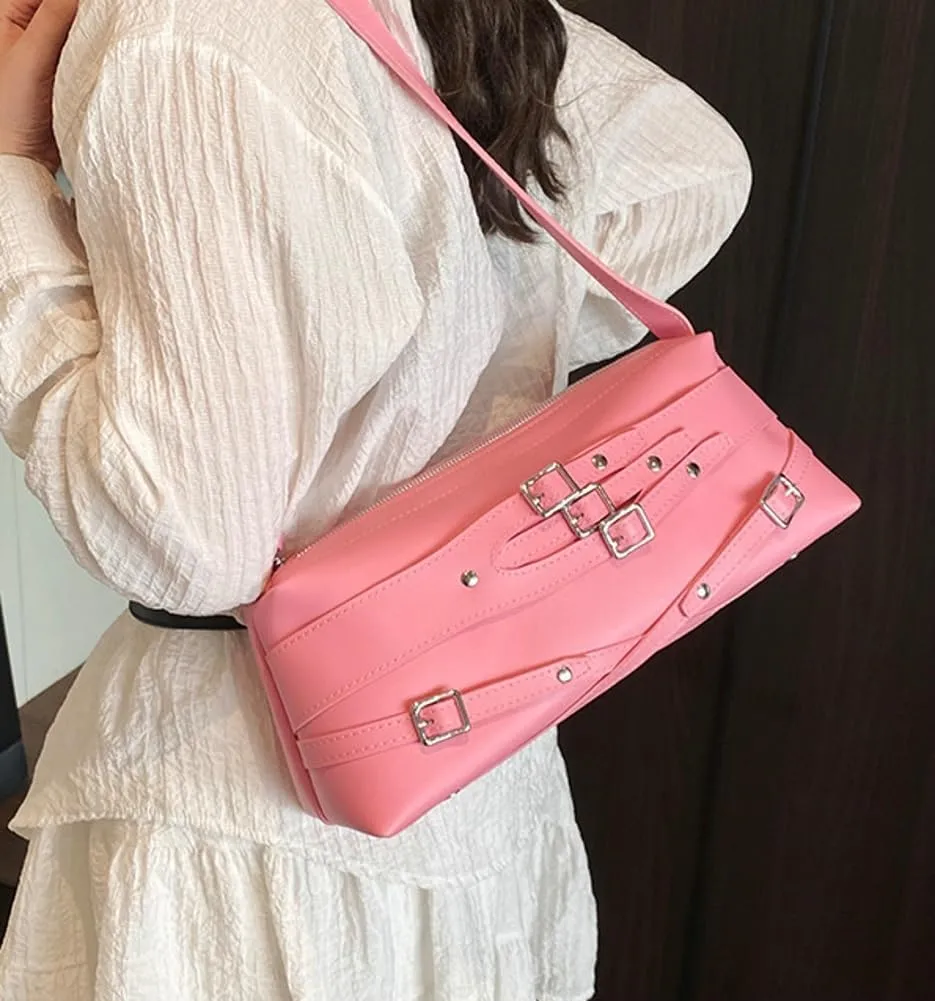 Trendy Shoulder Bag For Women Y2K Vegan Leather Handbag Womens Spring Versatile Satchel Purse Travel Work Bag 2025