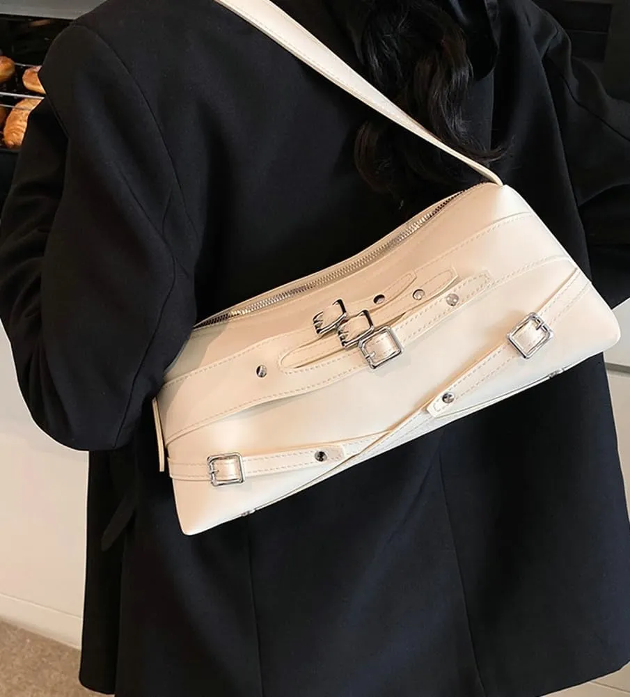 Trendy Shoulder Bag For Women Y2K Vegan Leather Handbag Womens Spring Versatile Satchel Purse Travel Work Bag 2025