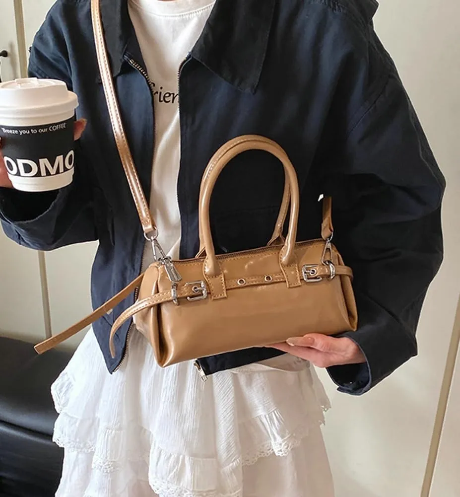 Trendy Shoulder Bag Hobo Purse For Women Vegan Leather Round Handbag Womens Spring Versatile Satchel Purse Travel 2025