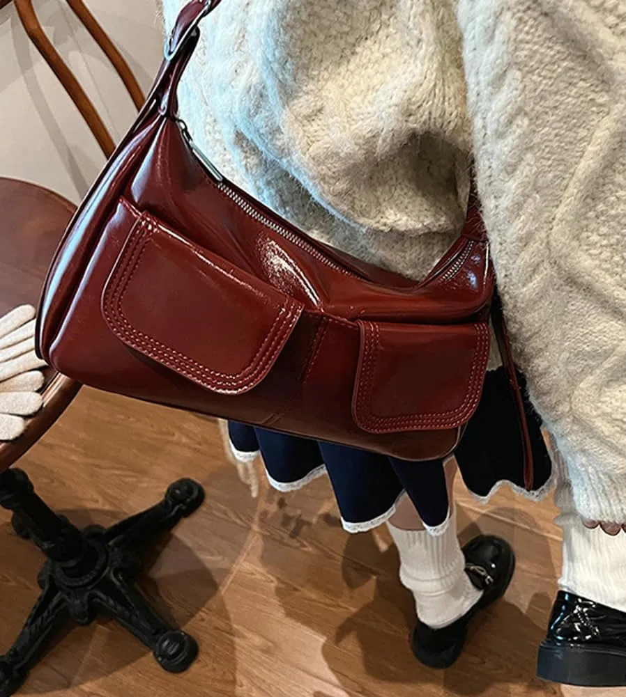 Trendy Shoulder Bag Vegan Leather Tote Purse For Women Commuter Handbag Womens Versatile Satchel Purse Crossbody Bags Y2K