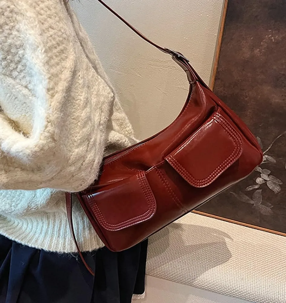 Trendy Shoulder Bag Vegan Leather Tote Purse For Women Commuter Handbag Womens Versatile Satchel Purse Crossbody Bags Y2K