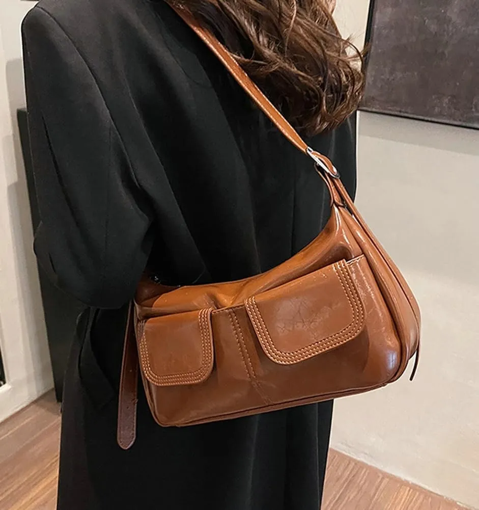 Trendy Shoulder Bag Vegan Leather Tote Purse For Women Commuter Handbag Womens Versatile Satchel Purse Crossbody Bags Y2K
