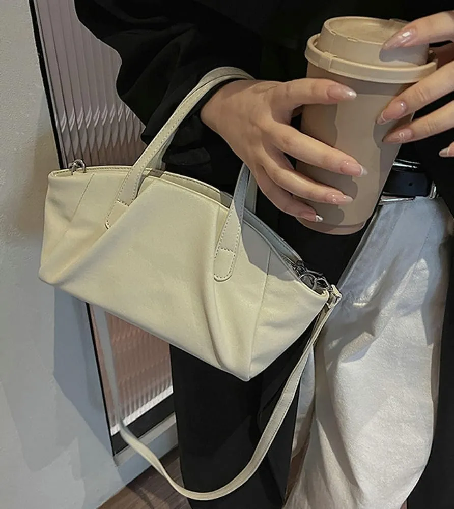 Trendy Shoulder Bag Vegan Leather Tote Purse For Women Commuter Handbag Womens Versatile Satchel Work Purse Crossbody Bags