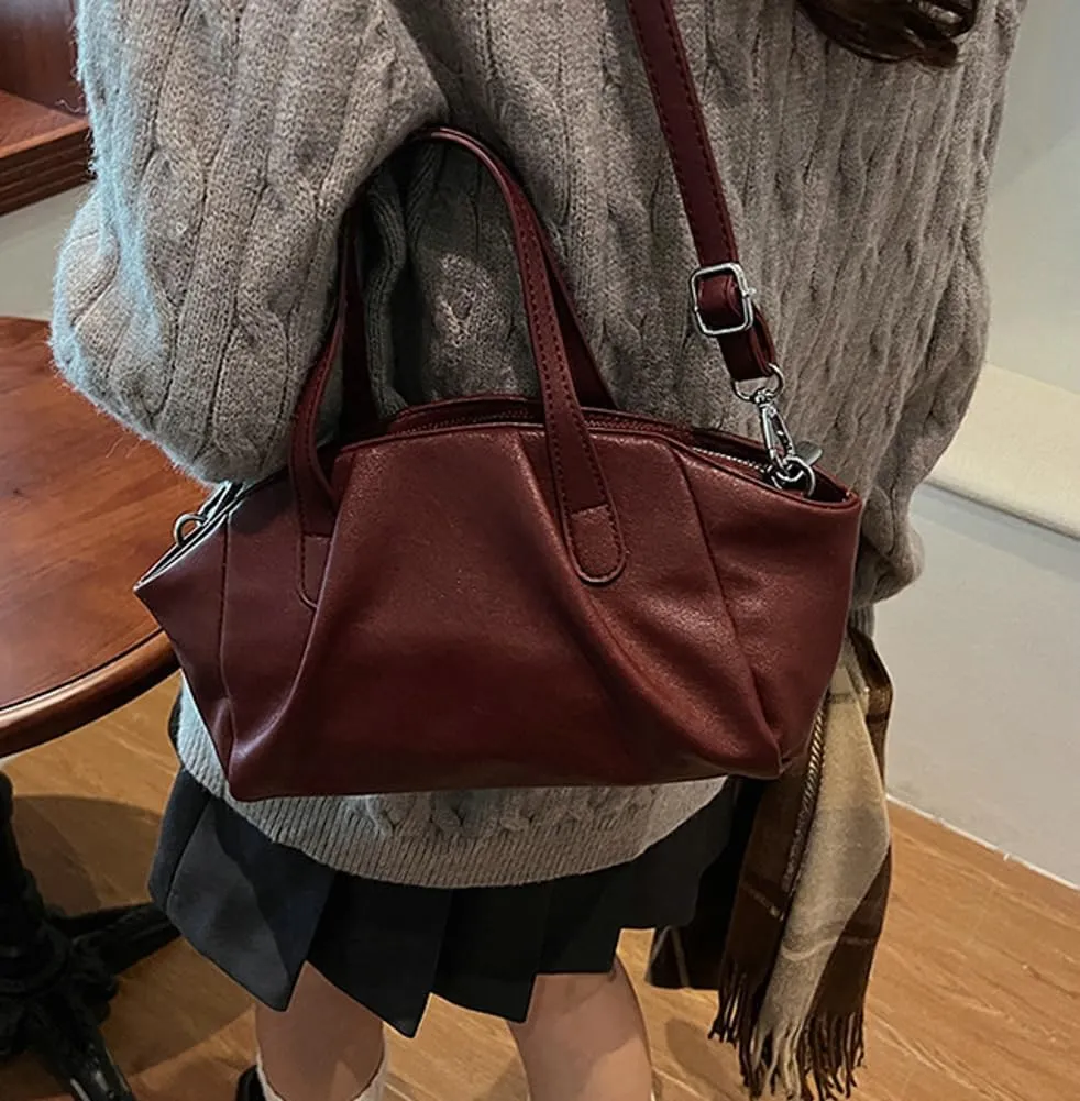 Trendy Shoulder Bag Vegan Leather Tote Purse For Women Commuter Handbag Womens Versatile Satchel Work Purse Crossbody Bags
