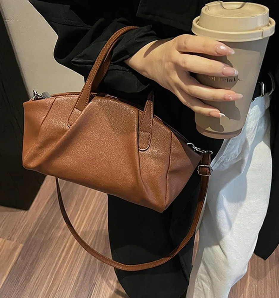 Trendy Shoulder Bag Vegan Leather Tote Purse For Women Commuter Handbag Womens Versatile Satchel Work Purse Crossbody Bags