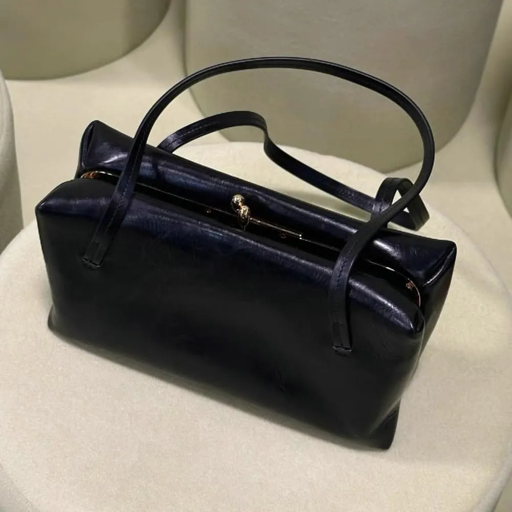 Trendy Shoulder Bag Vegan Leather Tote Purse For Women Commuter Handbag Womens Versatile Satchel Work Purse Kiss Lock 2025