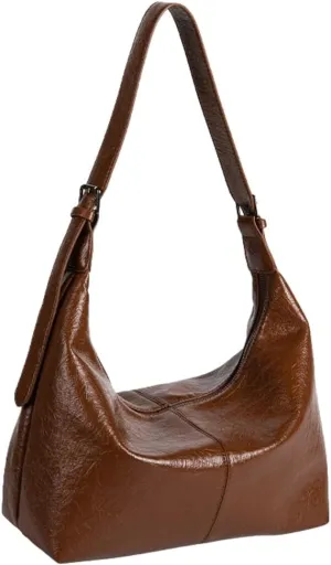 Trendy Shoulder Bag Vintage Leather Tote Purse For Women Commuter Underarm Handbag Womens Versatile Dumpling Bags 2025