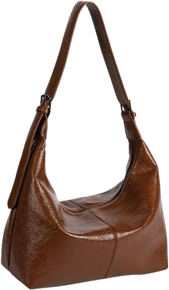 Trendy Shoulder Bag Vintage Leather Tote Purse For Women Commuter Underarm Handbag Womens Versatile Dumpling Bags 2025