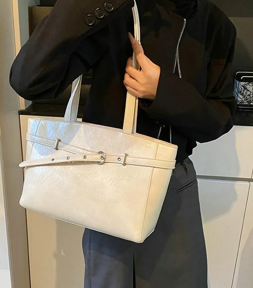 Trendy Shoulder Bag Work Purse For Women Vegan Leather Small Tote Handbag Womens Summer Versatile Satchel Purse Travel 2025