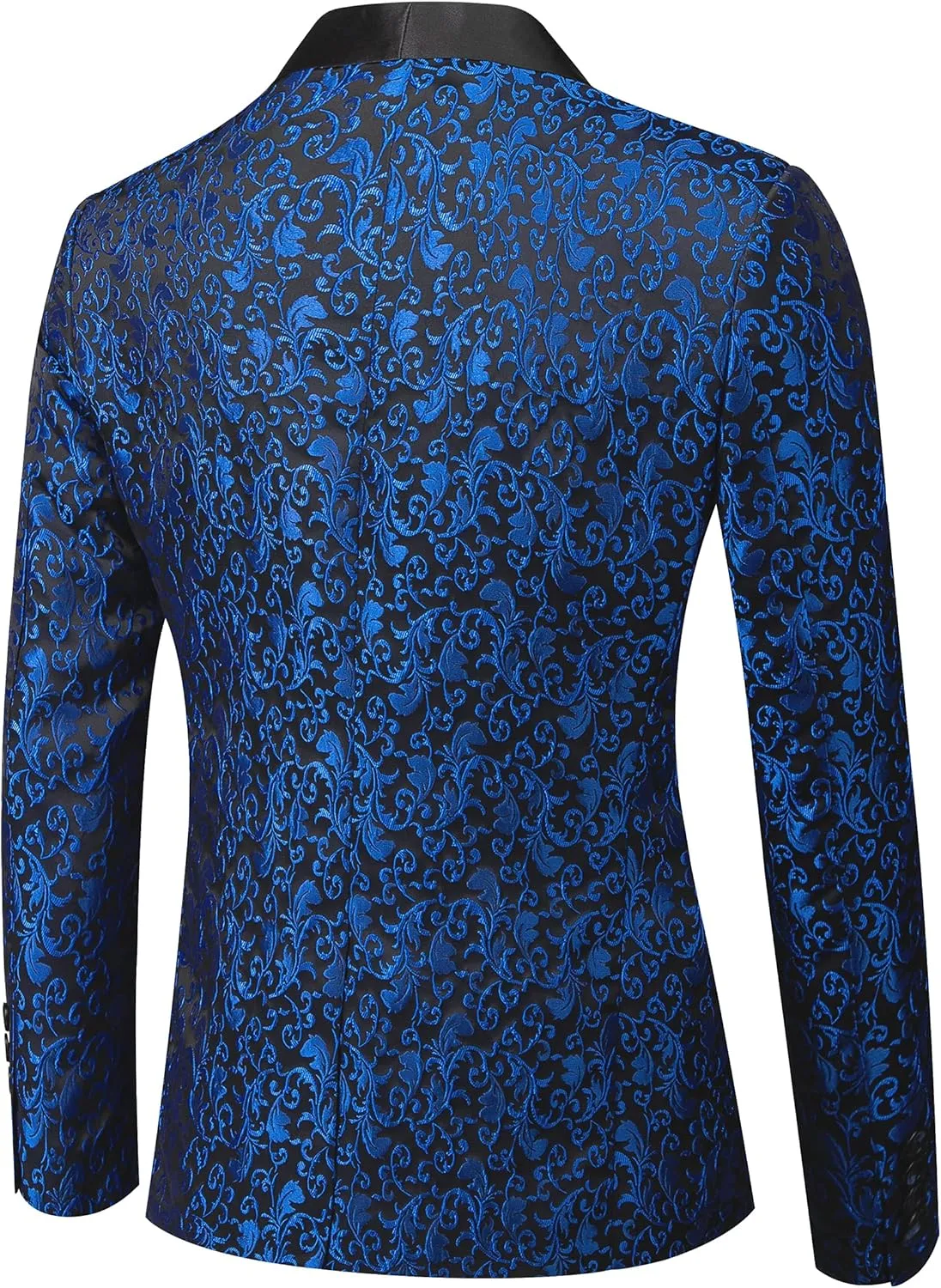 UNINUKOO Men's Black Suit Jacket Slim Fit Floral Casual Blazer for Men Dinner Prom Lightweight Sport Coats & Blazers