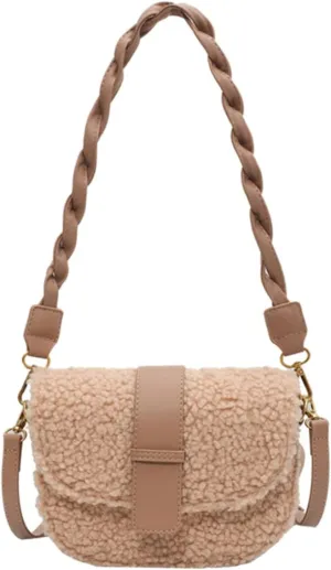VALICLUD Ladies Bag Sherpa Crossbody Bags for Women White Shoulder Bag White Crossbody Bags for Women Woman Plush