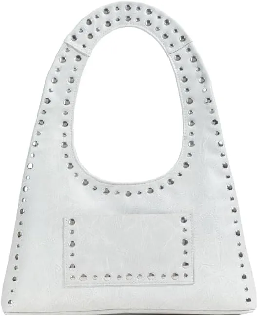 Vintage Riveted Shoulder Bag Vintage Tote Bag Studded Purses for Women Y2K Purse Stylish Hobo Bag Work Bag 2025