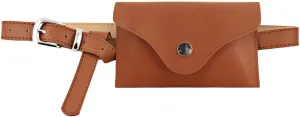 Women Faux Leather Fanny Pack Mini Envelope Waist Bag Fashion Removeable Belt Bag Travel Cell Phone Bag