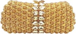 Women Formal Rhinestone Clutch Purse Chic Crystal Evening Bag Floral Handbag for Holiday Wedding Celebration