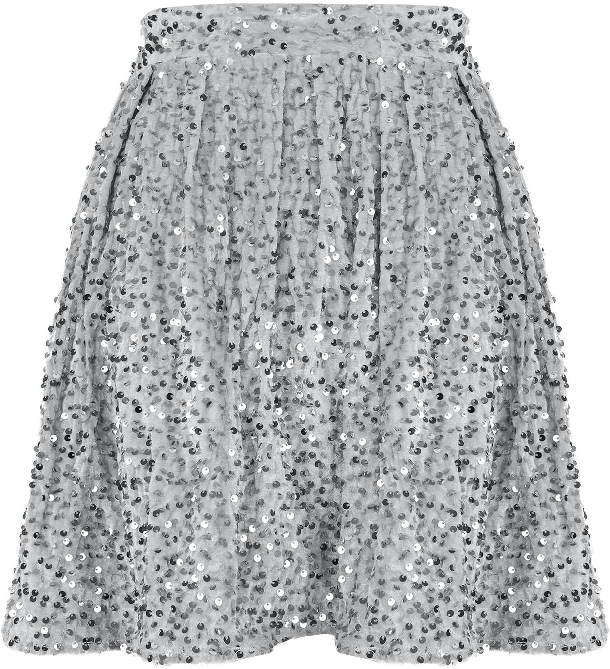 Women Sparkly Sequin Skirt High Waist Glitter Party Club Velvet Skirts Fuzzy Night Out Clubwear Stretch Rave Clothes