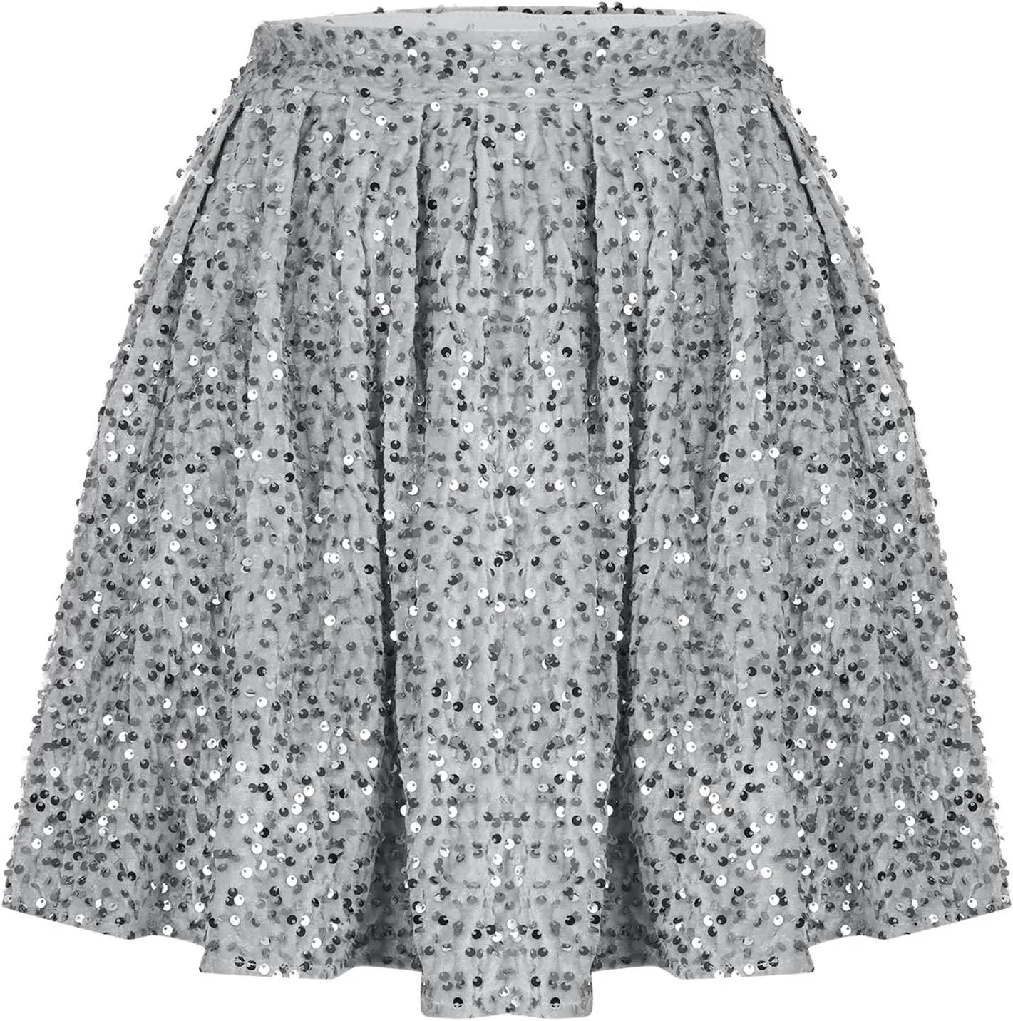 Women Sparkly Sequin Skirt High Waist Glitter Party Club Velvet Skirts Fuzzy Night Out Clubwear Stretch Rave Clothes