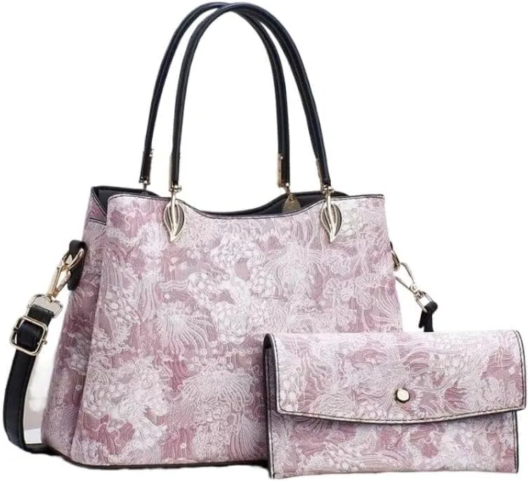 Women Stylish Print Tote Bag Large Capacity Wallets Cross-Body Shoulder Bag with Pocket Handbag Lady Casual Daypack
