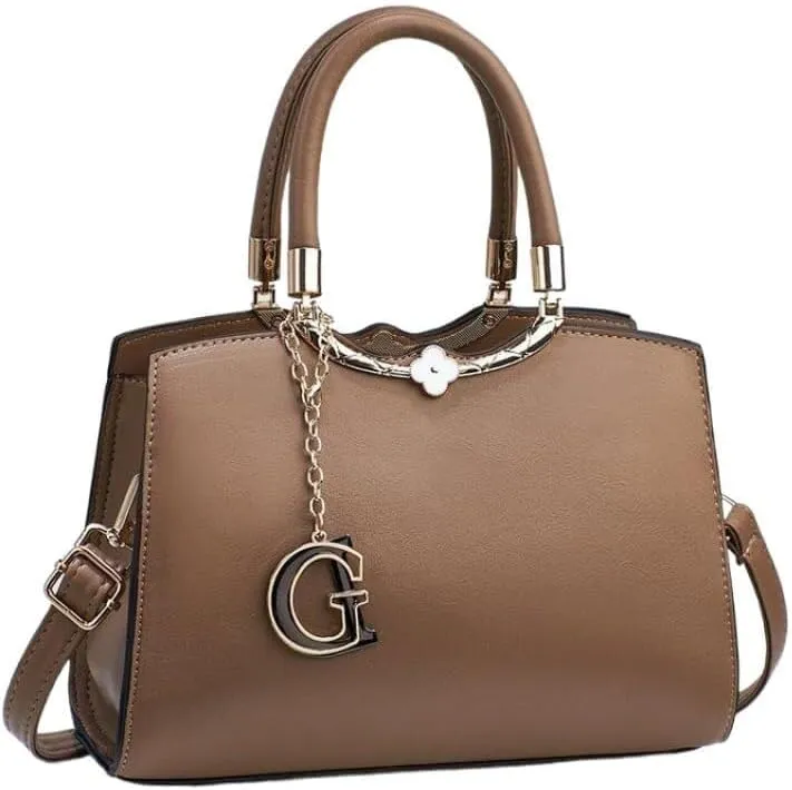 Women Stylish Satchel Tote Handbag Lady Large Capacity Cross-Body Bag Leisure Solid Color Shoulder Bag Wristlets