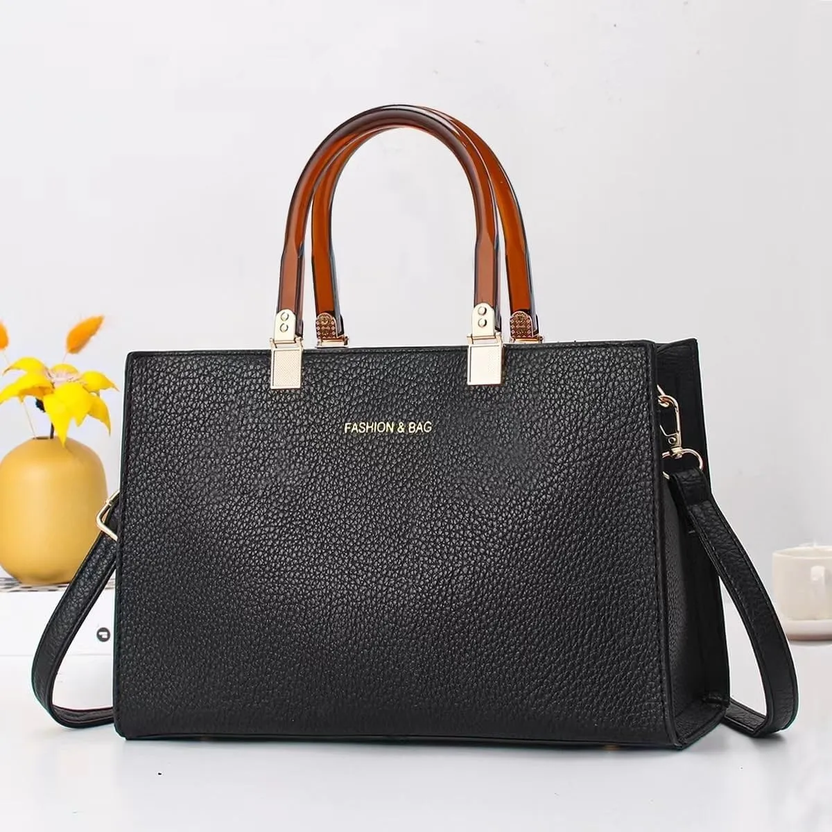 Women Stylish Tote Bag Handbag Lady Large Capacity Cross-Body Bag Leisure Solid Color Satchel Shoulder Bags Wallets