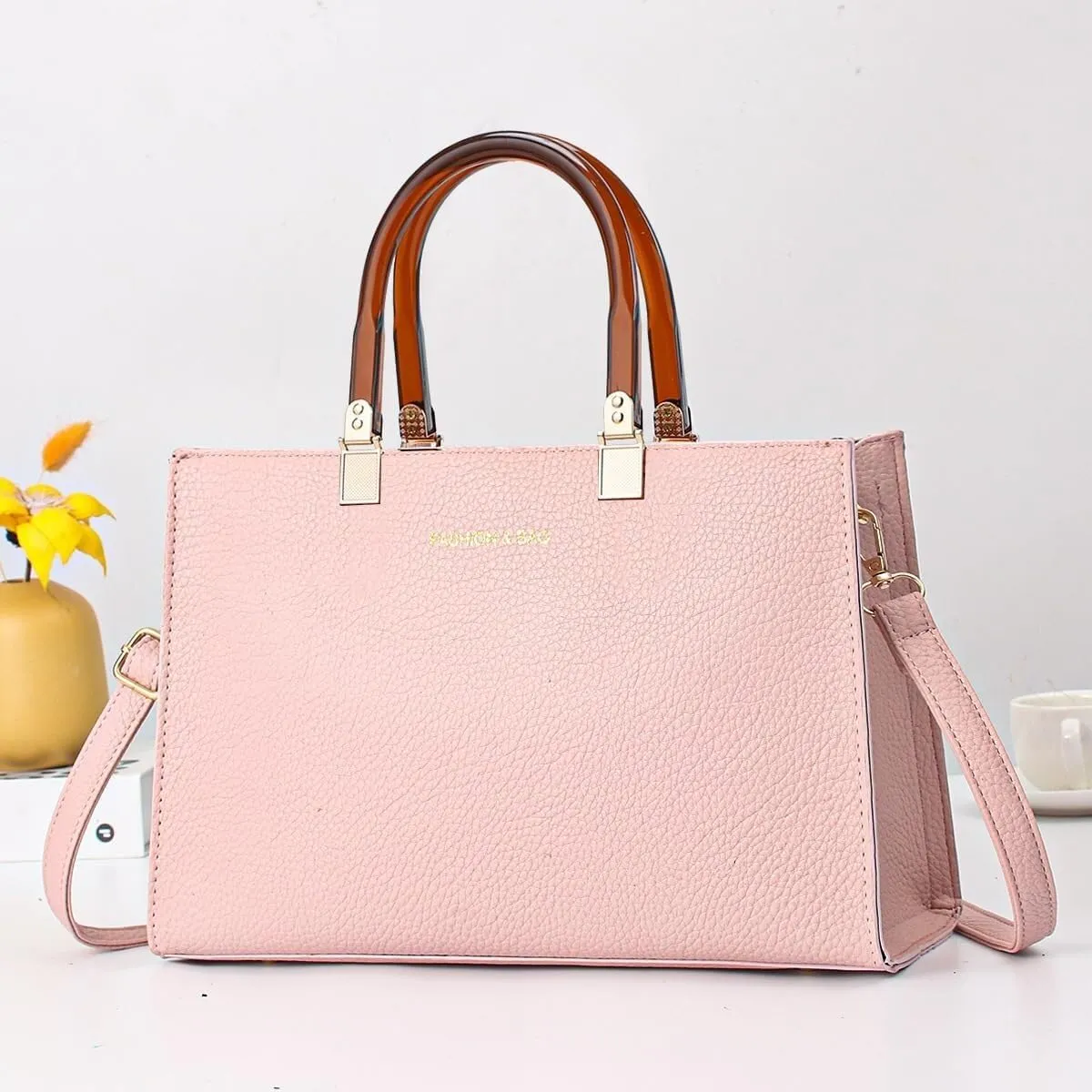 Women Stylish Tote Bag Handbag Lady Large Capacity Cross-Body Bag Leisure Solid Color Satchel Shoulder Bags Wallets