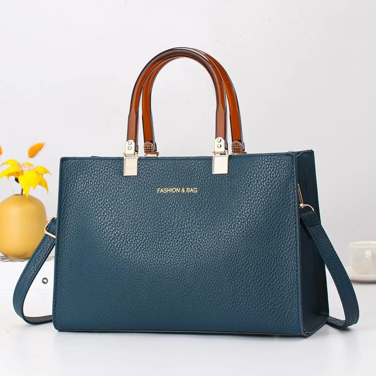 Women Stylish Tote Bag Handbag Lady Large Capacity Cross-Body Bag Leisure Solid Color Satchel Shoulder Bags Wallets