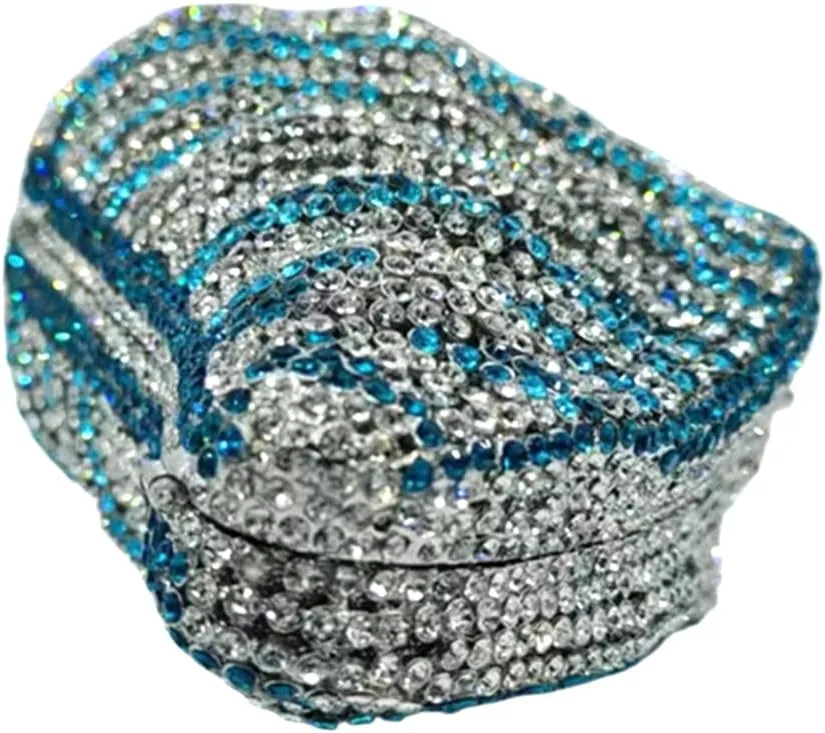 Women Summer Fish Conch Rhinestone Bag Dinner Handbag Sparkly Beach Shell Crystal Evening Clutch for Prom Party