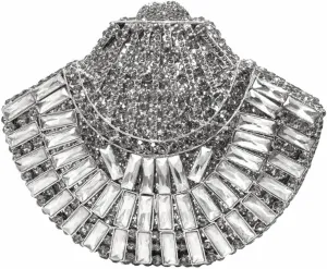 Women Unique Necklace Shape Crystal Evening Handbag Glitter Rhinestones Clutch Bag Diamond Purse for Wedding Banquet