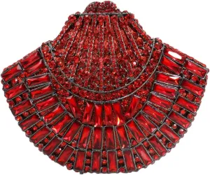 Women Unique Necklace Shape Crystal Evening Handbag Glitter Rhinestones Clutch Bag Diamond Purse for Wedding Banquet