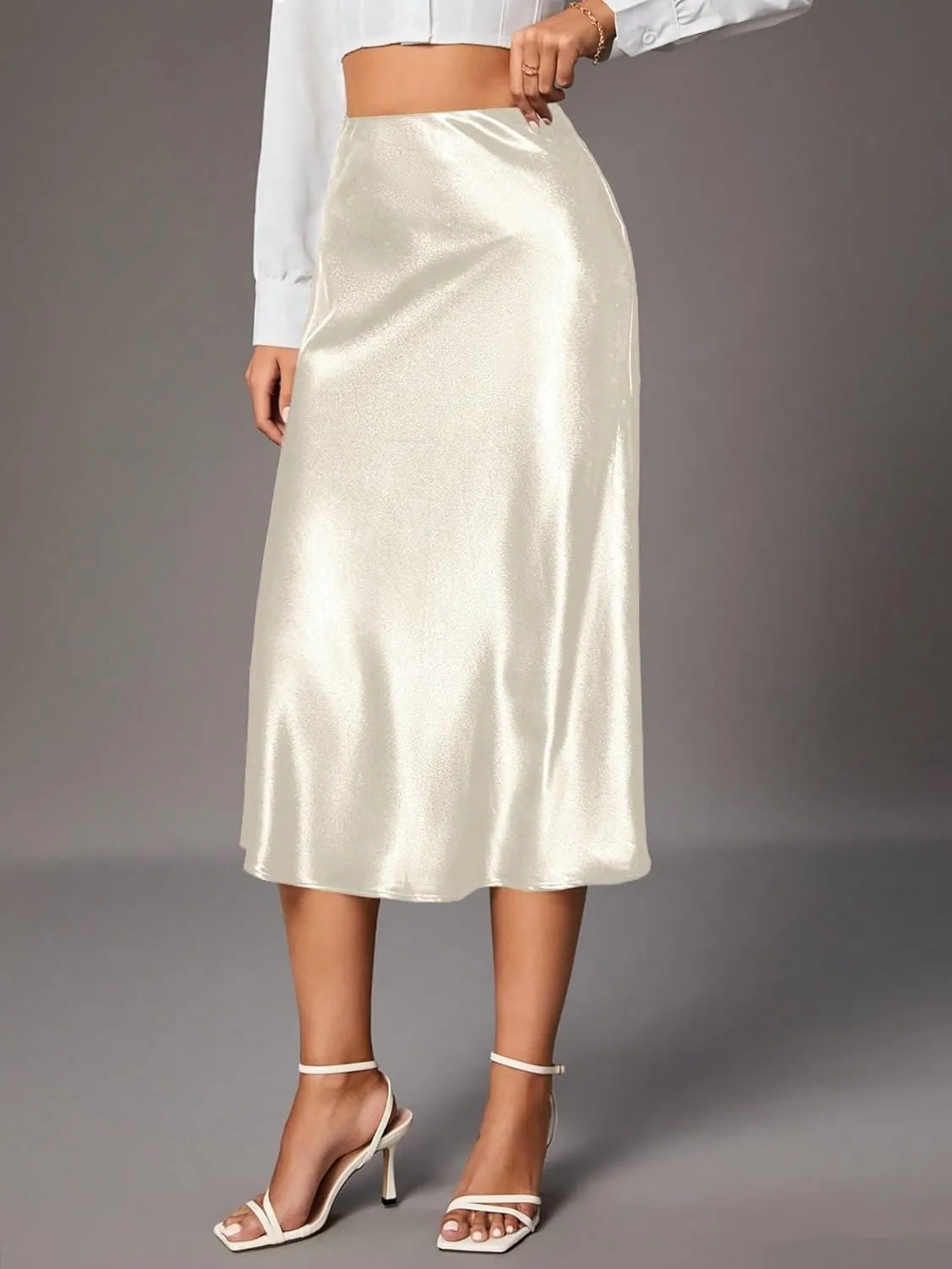 Women's Basic Party Women's Solid Color Midi Skirt Plain Mermaid High Waist Elegant Casual Skirts