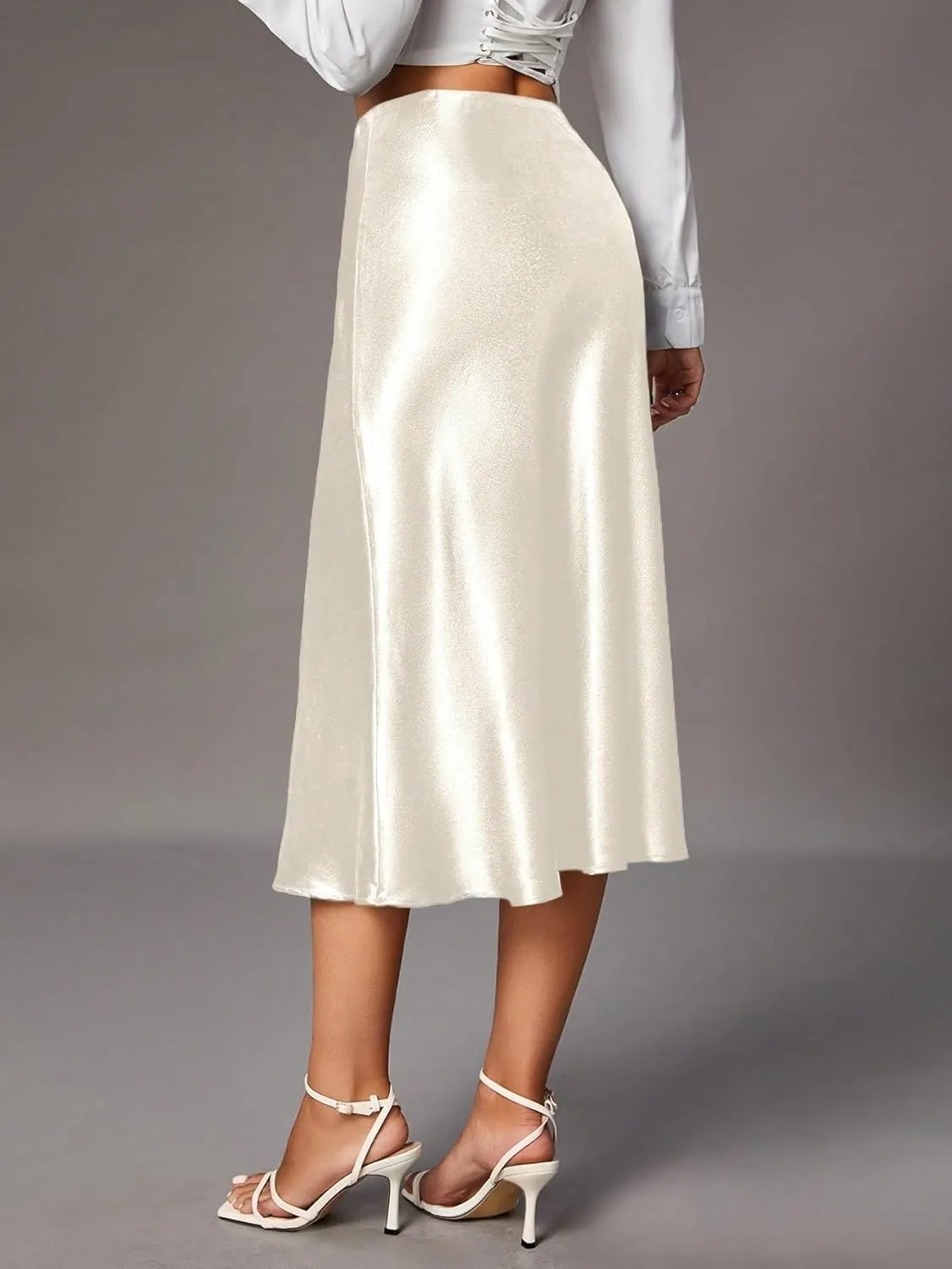 Women's Basic Party Women's Solid Color Midi Skirt Plain Mermaid High Waist Elegant Casual Skirts
