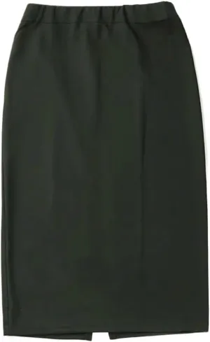 Women's Basic Skinny Back Slit Elegant High Waist Pencil Midi Skirt Knee Length Casual Skirts