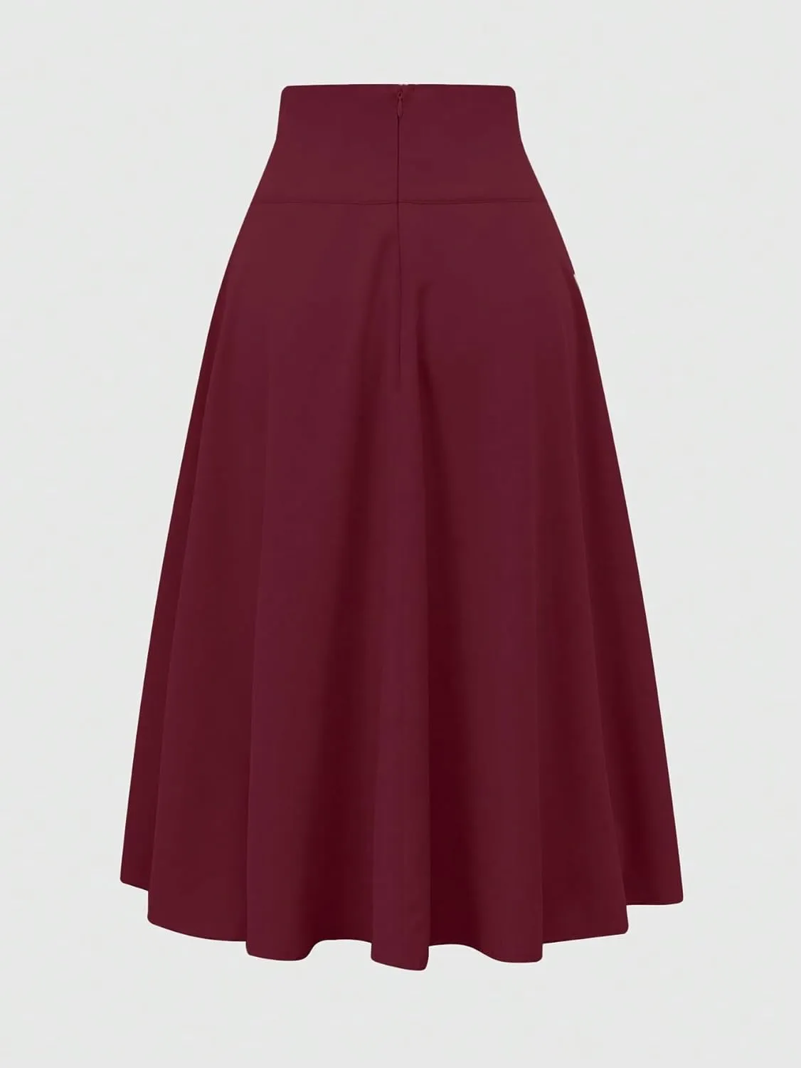 Women's Basic Solid Color Ruched Waist Maxi Midi Skirt Elegant Color Women Outfit Casual Skirts