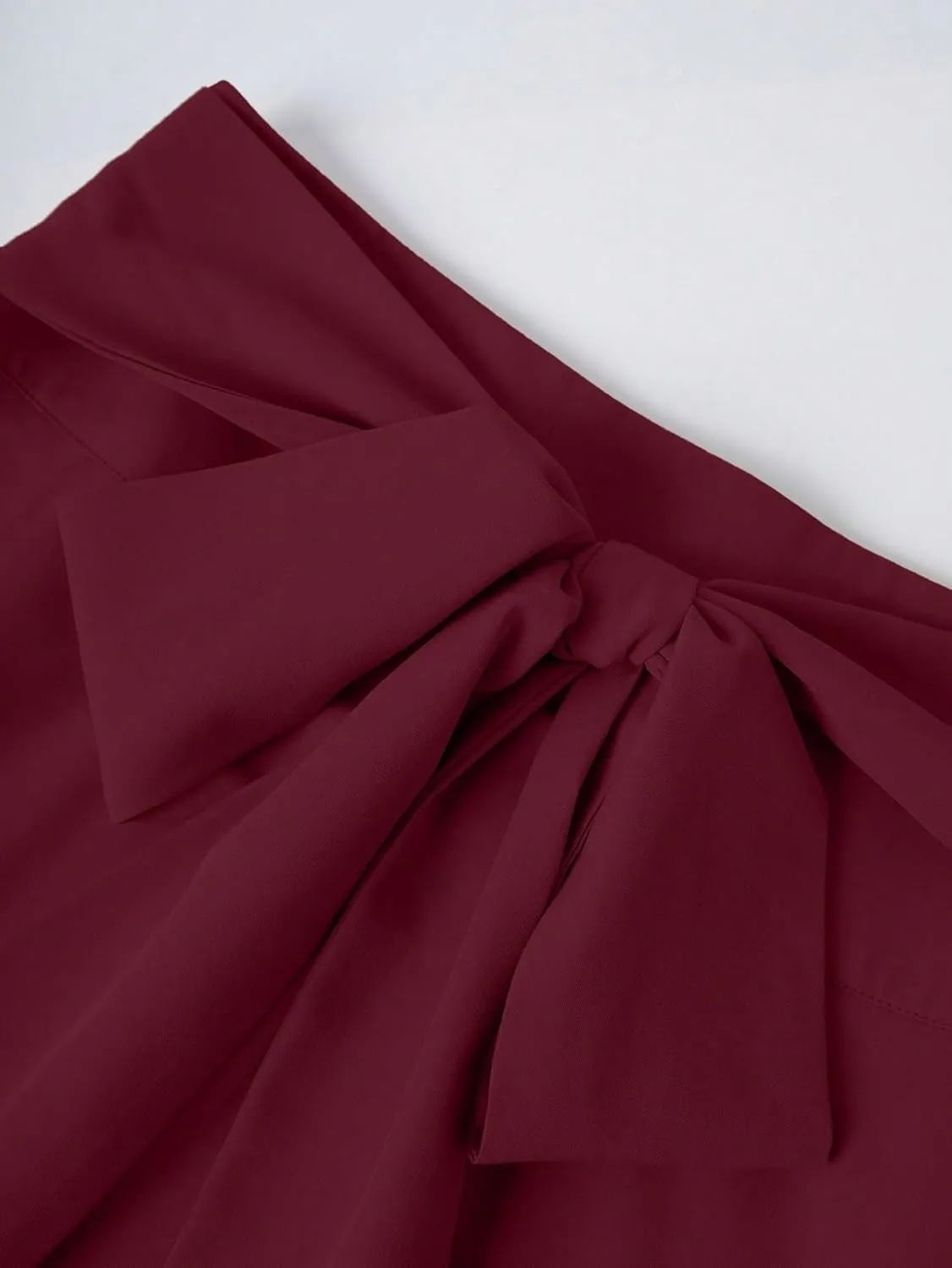 Women's Basic Solid Color Ruched Waist Maxi Midi Skirt Elegant Color Women Outfit Casual Skirts