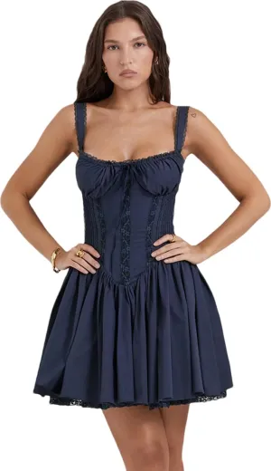 Women's Casual Summer Patchwork Dress Spaghetti Strap Square Neck Ruffle Swing Mini Sexy Short Skirt Mini Dress