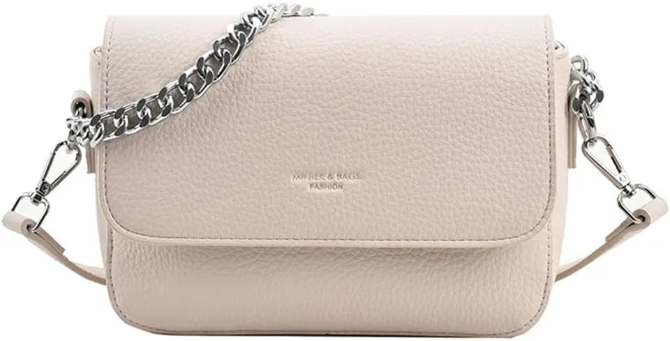 Womens Chic PU Leather Crossbody Bag Cute Small Purse Shoulder Tote Bag Handbag Casual Satchel with Chain 2024
