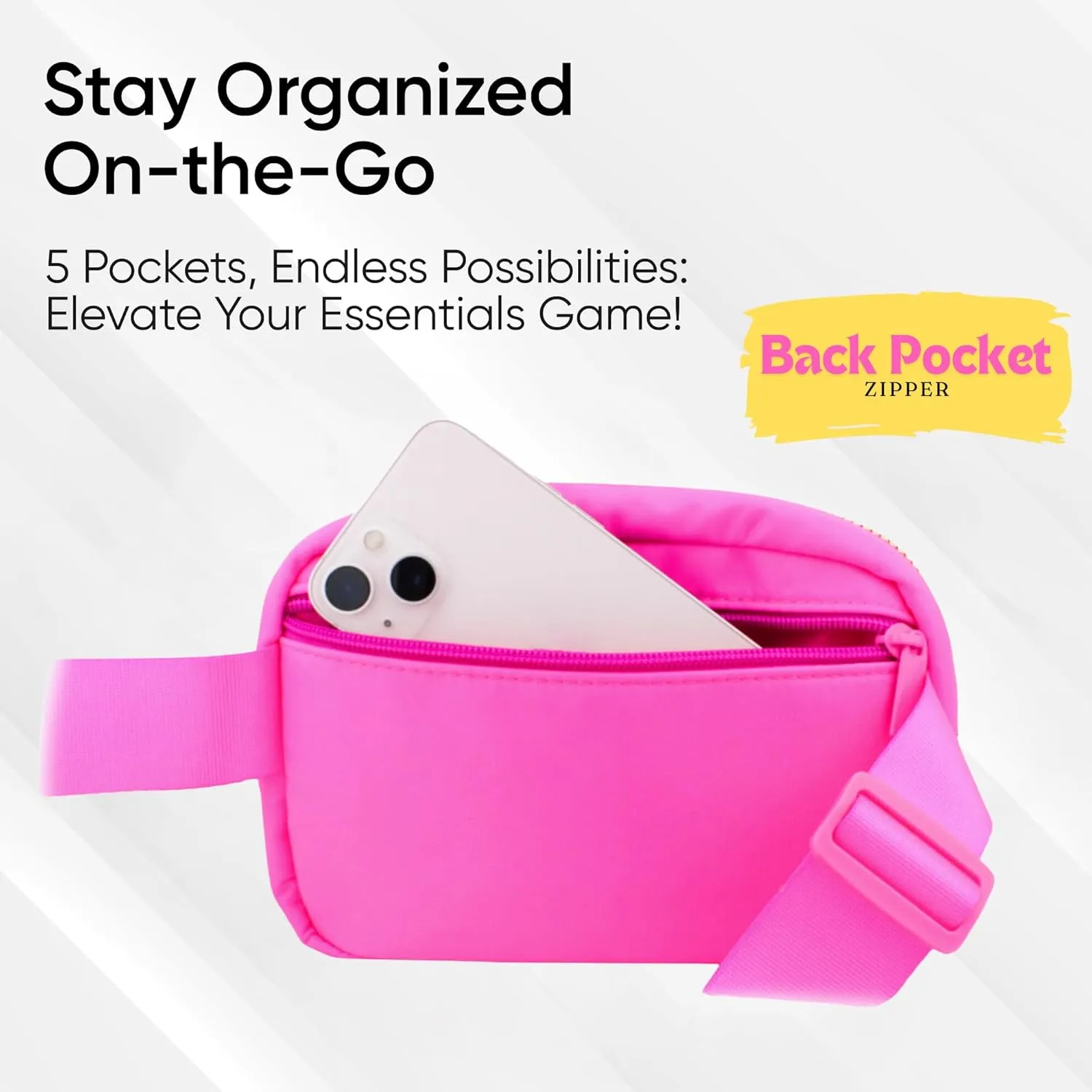 Women's Fanny Pack  Crossbody Belt Bag, Pink Waist Bag, Hot Pink Crossbody Purse, Fanny Packs for Women, Versatile Belt Bag for Everyday Use