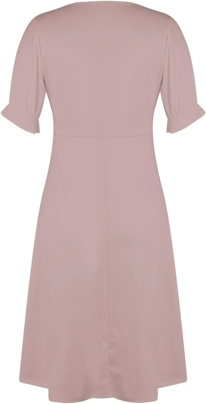 Womens Faux Wrap Shift Dresses Irregular Hem Boho Beach Dress Summer Elegant Dressy 2025