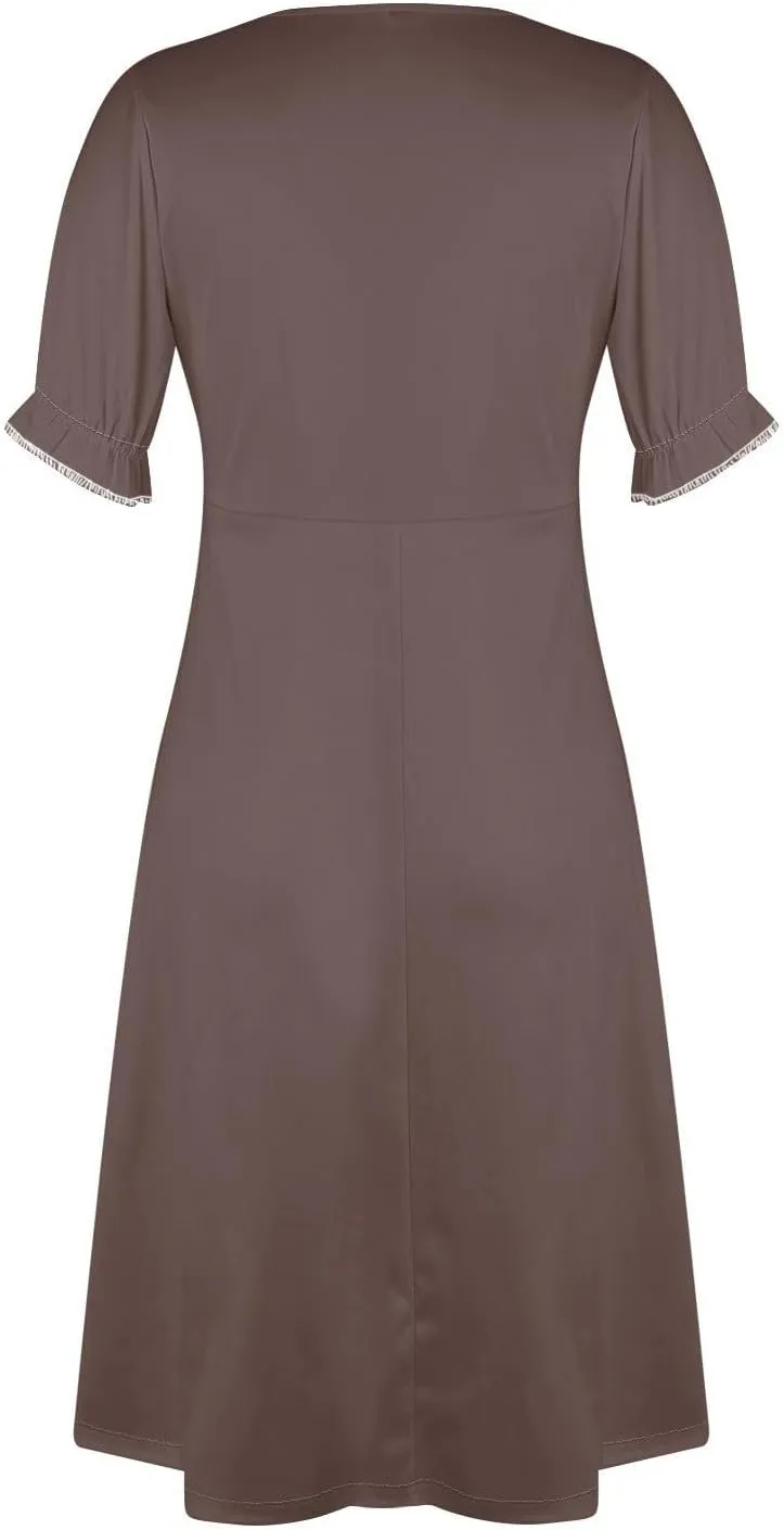 Womens Faux Wrap Shift Dresses Irregular Hem Boho Beach Dress Summer Elegant Dressy 2025