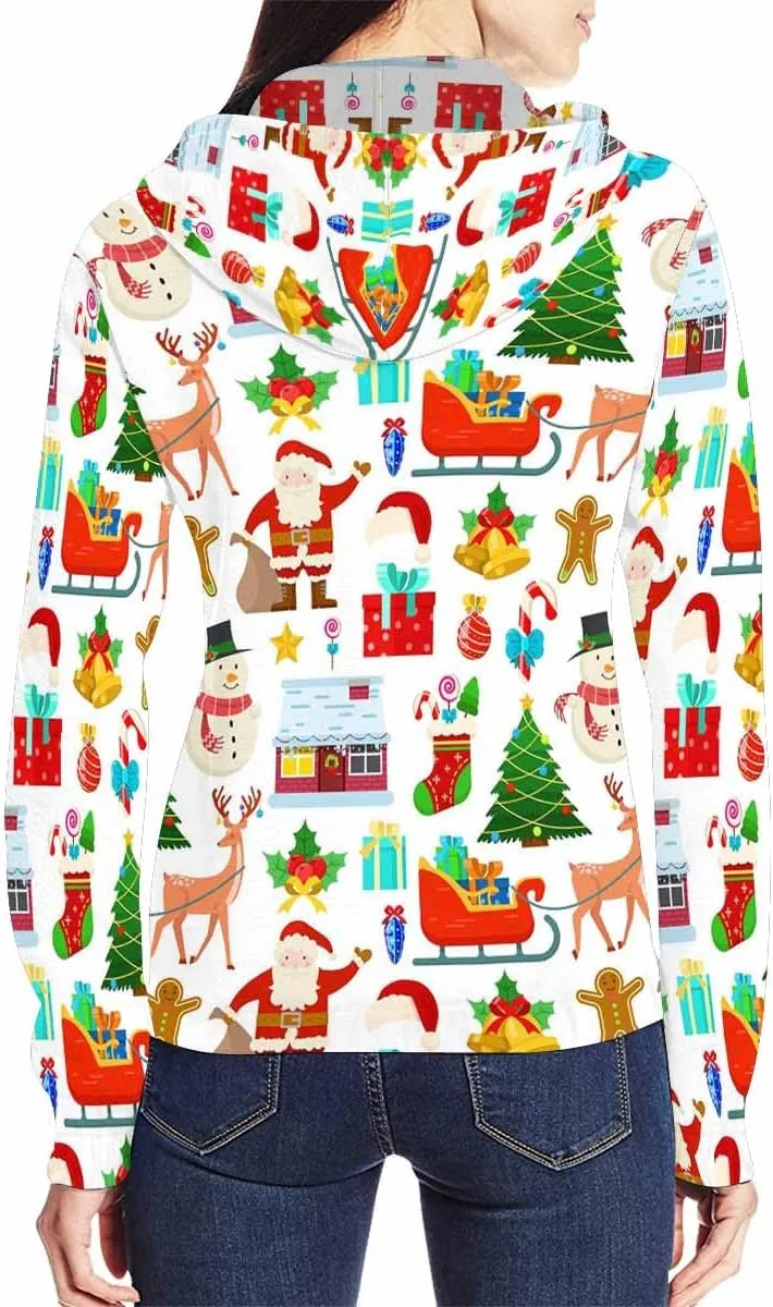 WomenS Jackets Christmas Doodle Gnome And Candy Womens Zip Up Hoodies Long Sleeve Sweatshirts Fall Outfits Sweaters