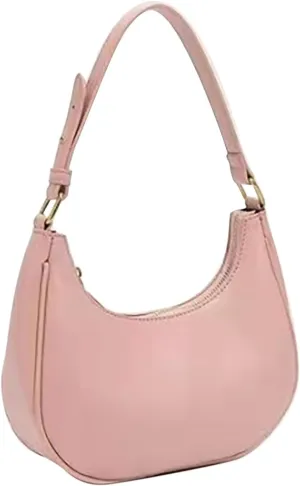 Women's Leisure Fashion Solid Color Contrast One Shoulder Versatile PU Dumpling Bun Shoulder Bag for School (One Size)