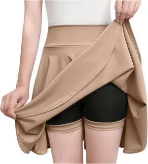 Women's Pleated Mini Skirts Built in Shorts Tummy Control high Waisted a-line Skirts Teen Girls Tennis Golf Skorts