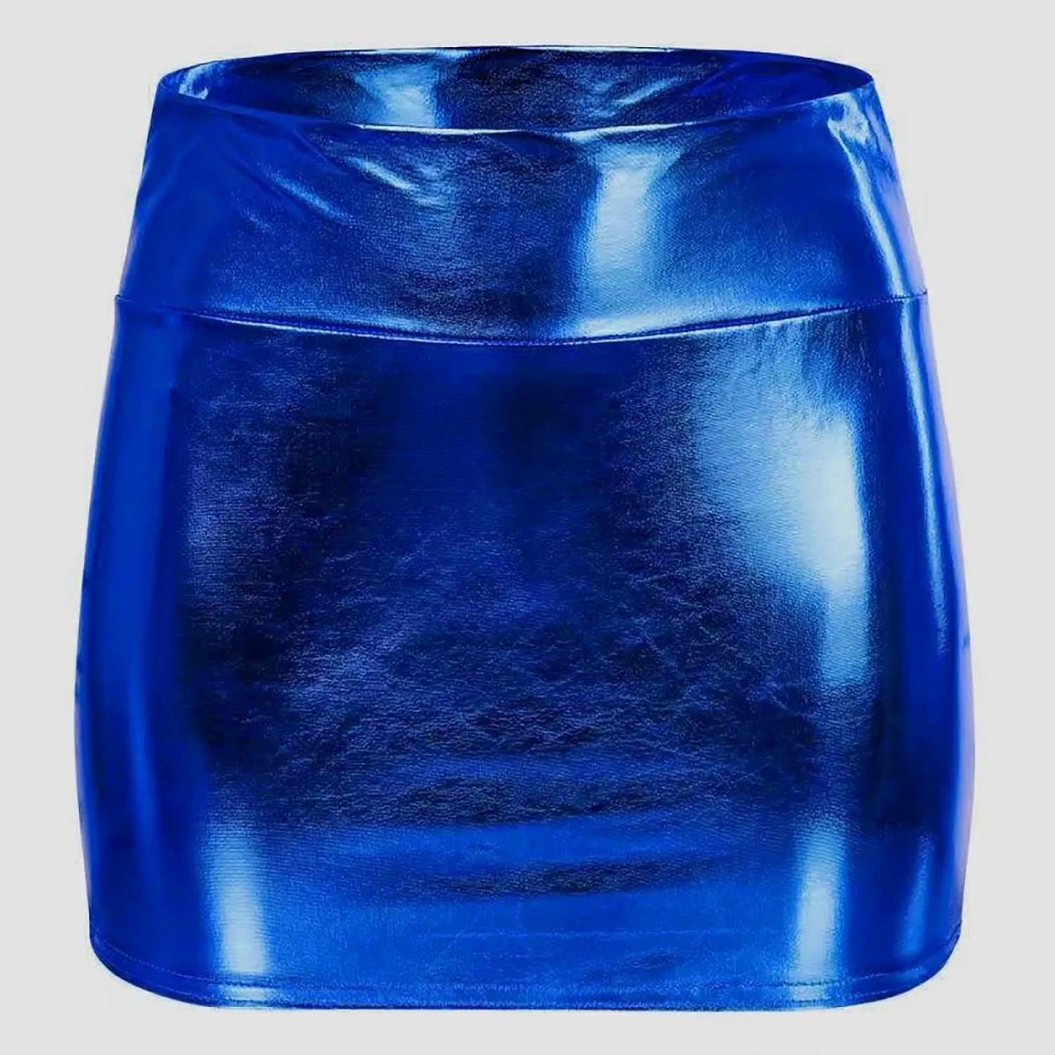 Women's Sexy Bodycon Pencil Skirt Shiny Metalic Party Skirts Tight Hip Mini Skirt Holographic Short Skirts Clubwear