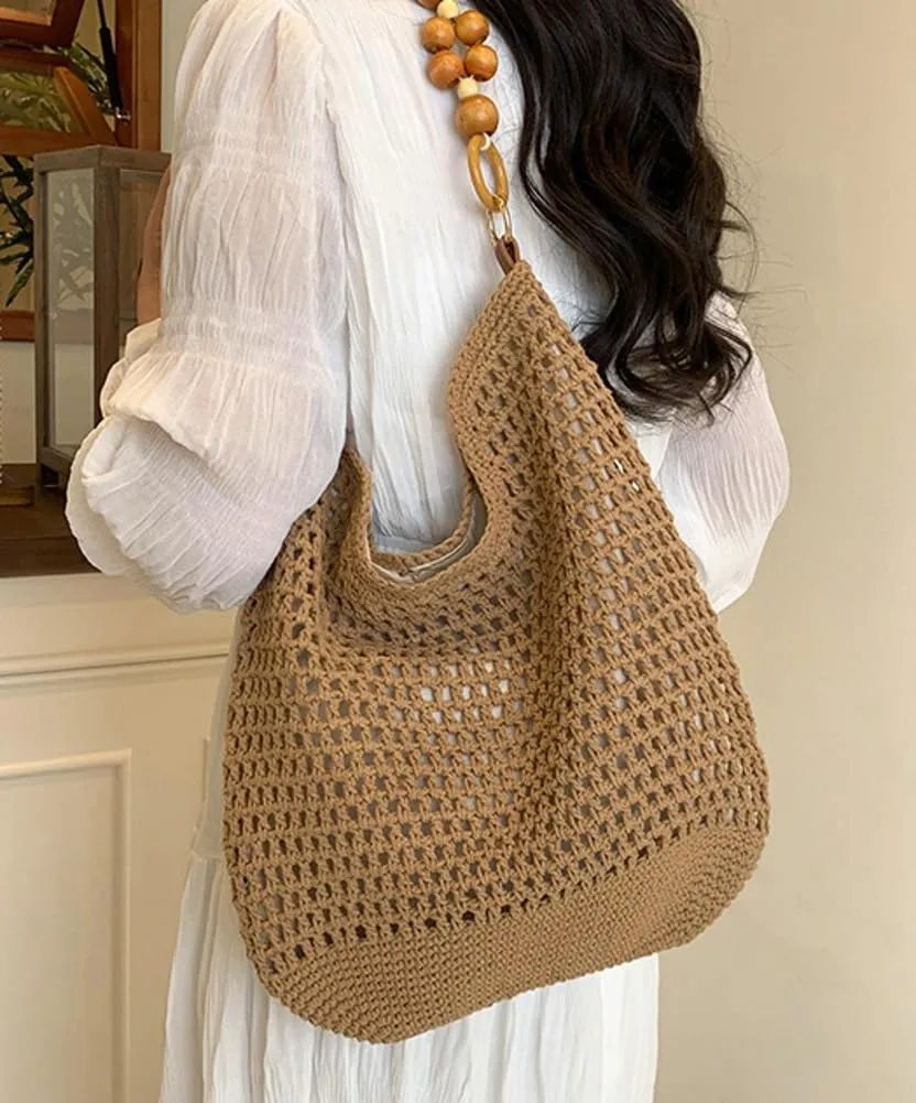 Women's Summer Straw Tote Bag Crossbody Woven Handbag Hobo Shoulder Bag Natural Chic Purse 2025