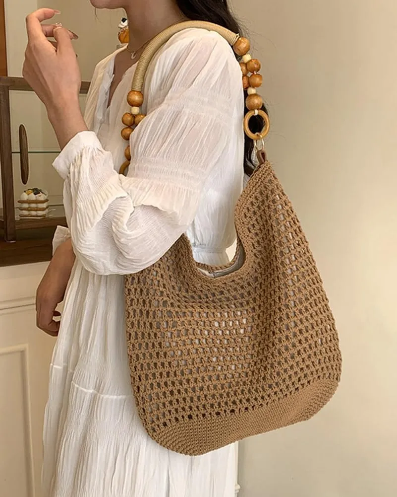Women's Summer Straw Tote Bag Crossbody Woven Handbag Hobo Shoulder Bag Natural Chic Purse 2025