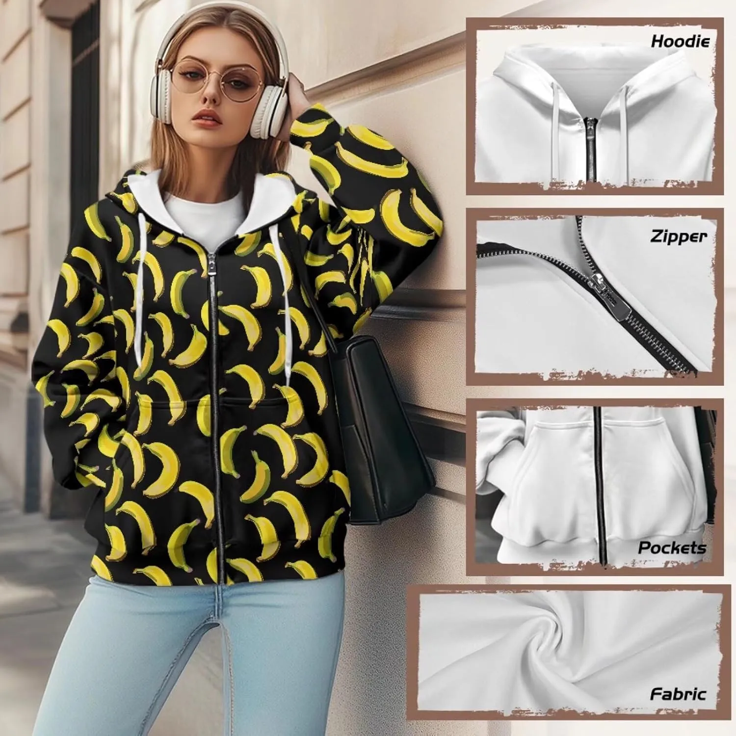 Womens Zip Up Hoodies Long Sleeve Sweatshirts Fall Outfits Oversized Sweaters Casual Fashion Jackets