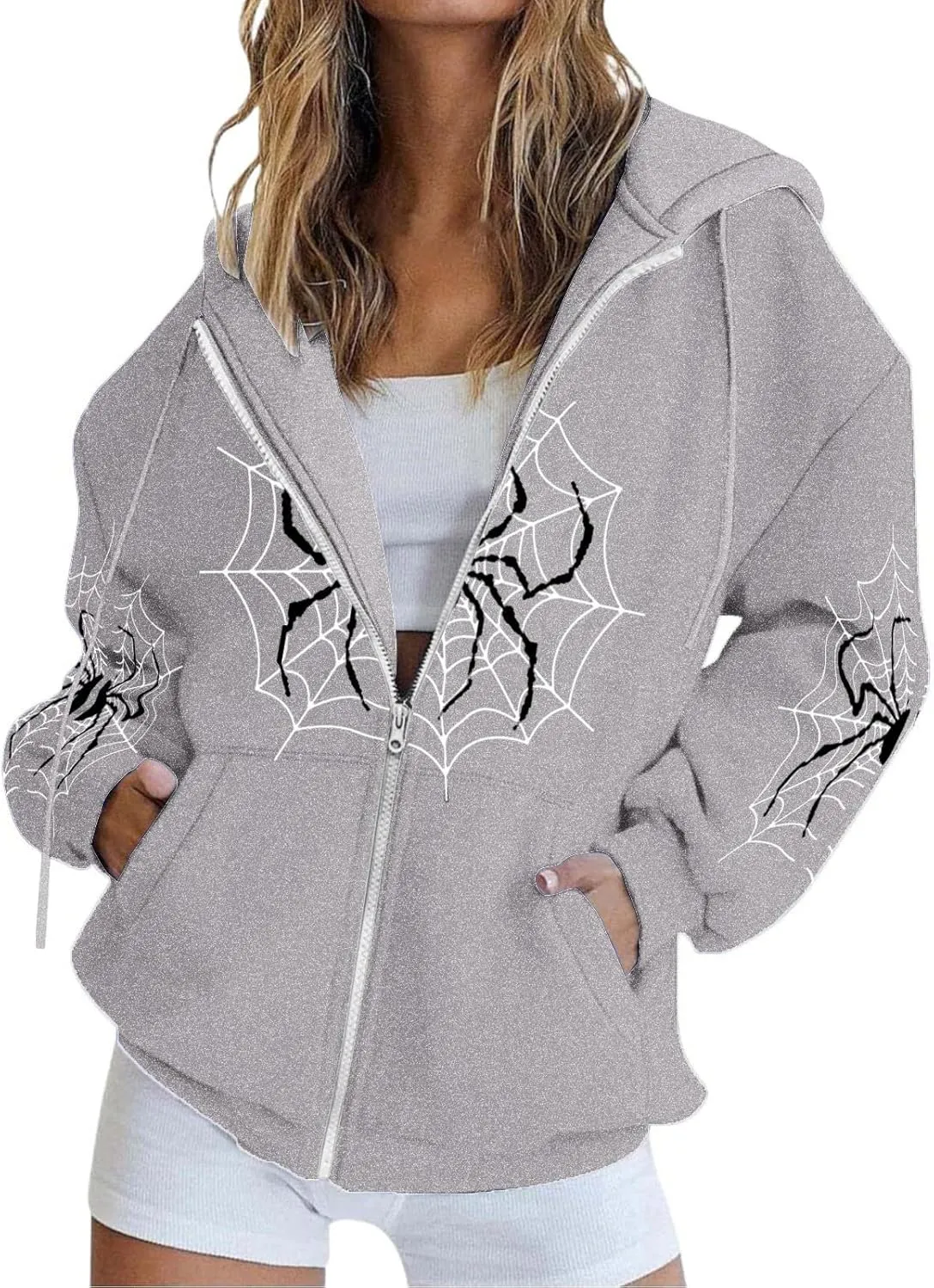 Women's Zip Up Hoodies Womens Oversized Sweatshirts Hoodies Long Sleeve Shirts Pullover Fall Clothes With Pocket