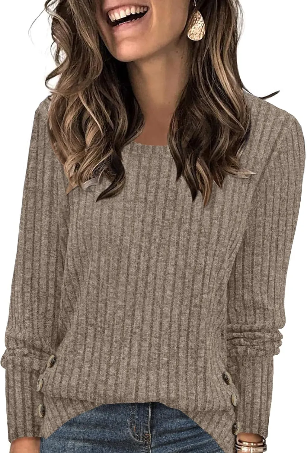 Yincro Women's Long Sleeve Fall Sweaters 2024 Lightweight Casual Crewneck Tunic Tops
