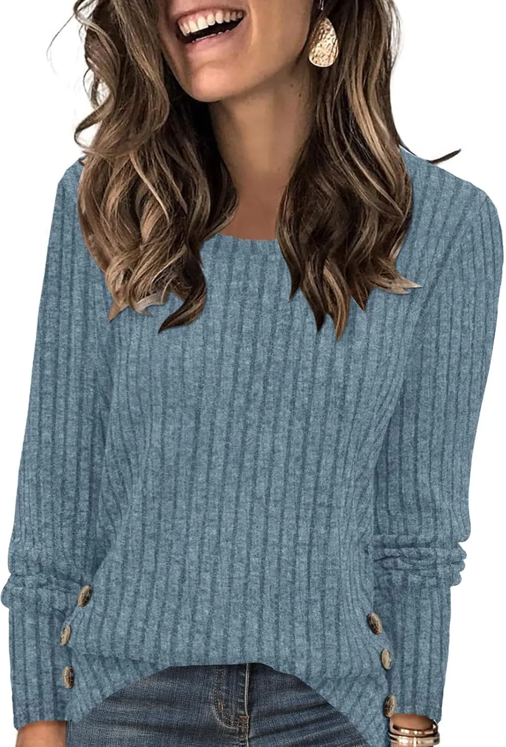 Yincro Women's Long Sleeve Fall Sweaters 2024 Lightweight Casual Crewneck Tunic Tops
