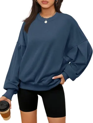 ZHENWEI Womens Fall Oversized Sweatshirts Crewneck Fleece Hoodie Casual Fashion Pullover Sweaters Outfits with Pockets