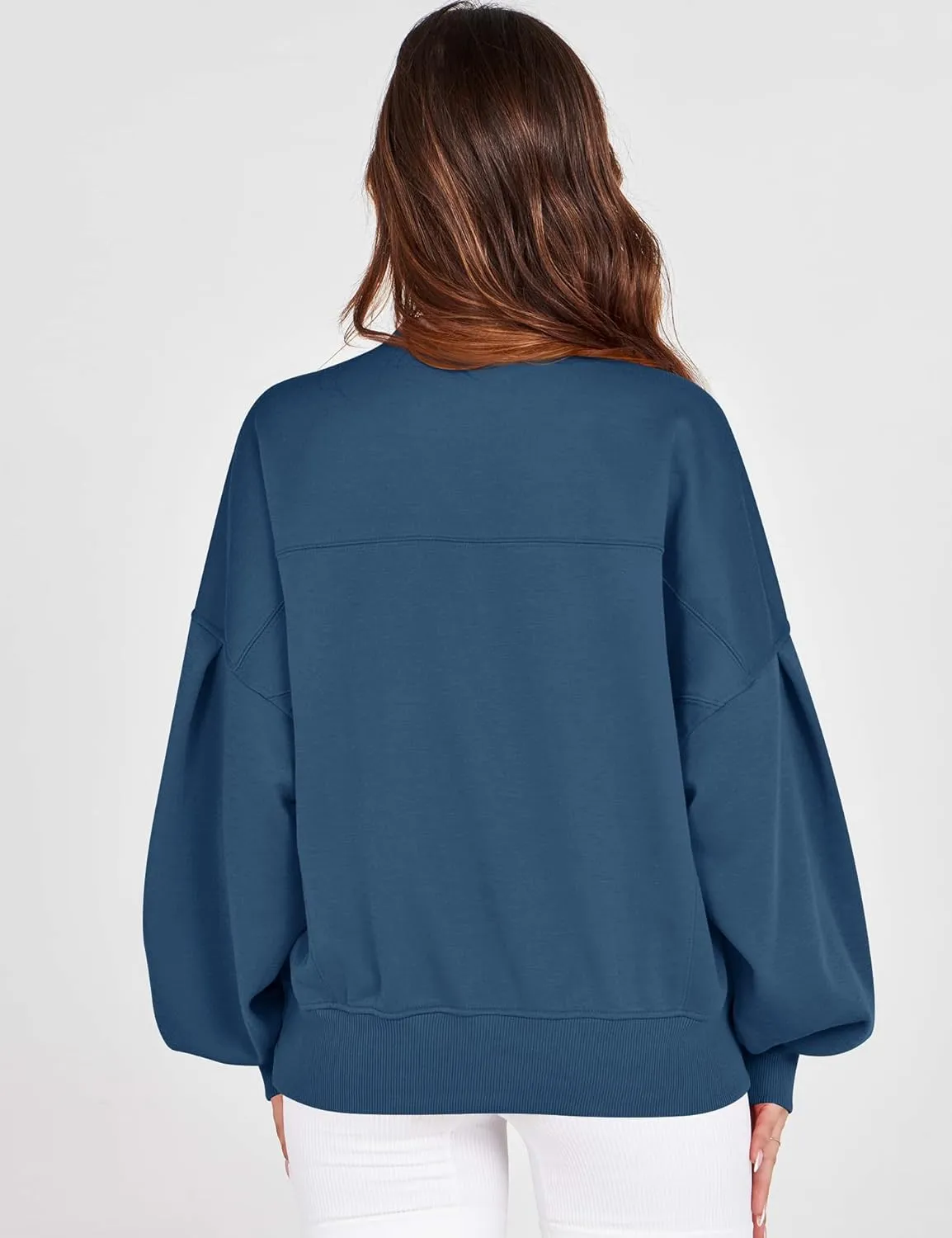 ZHENWEI Womens Fall Oversized Sweatshirts Crewneck Fleece Hoodie Casual Fashion Pullover Sweaters Outfits with Pockets